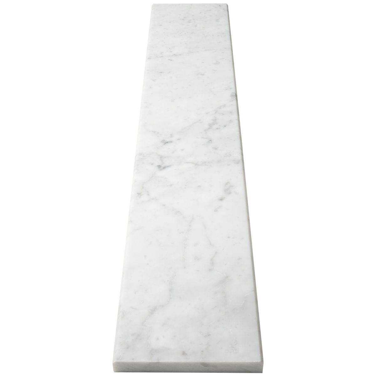 Italian White Carrara Honed Marble Shower Curb